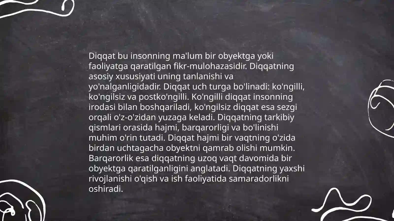 Shaxsning psixik bilish jarayonlari: diqqat va uning xususiyatlari va turlari 3