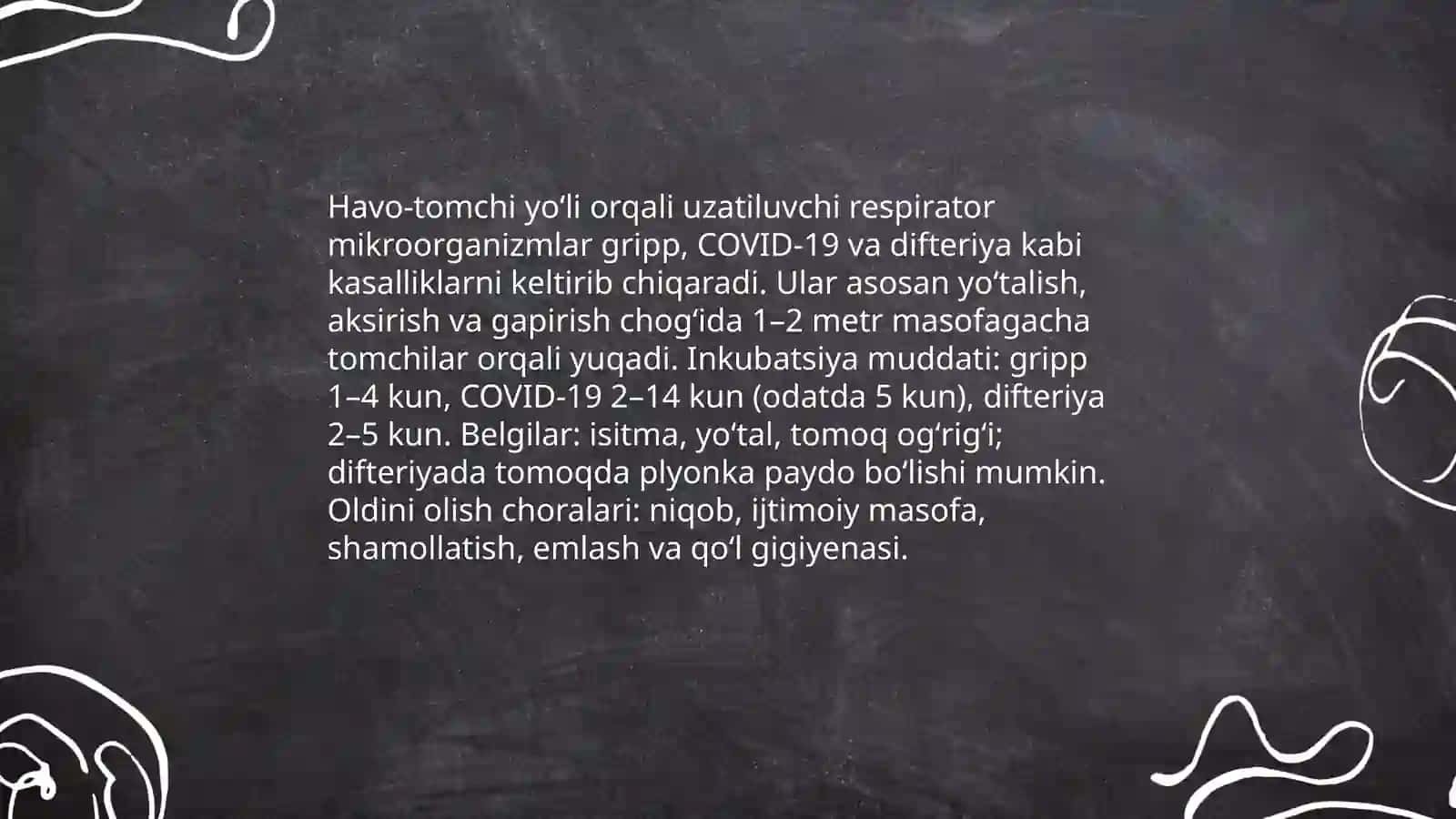 Havo tomchi, kontakt, implantatsion infeksion manbalari 3