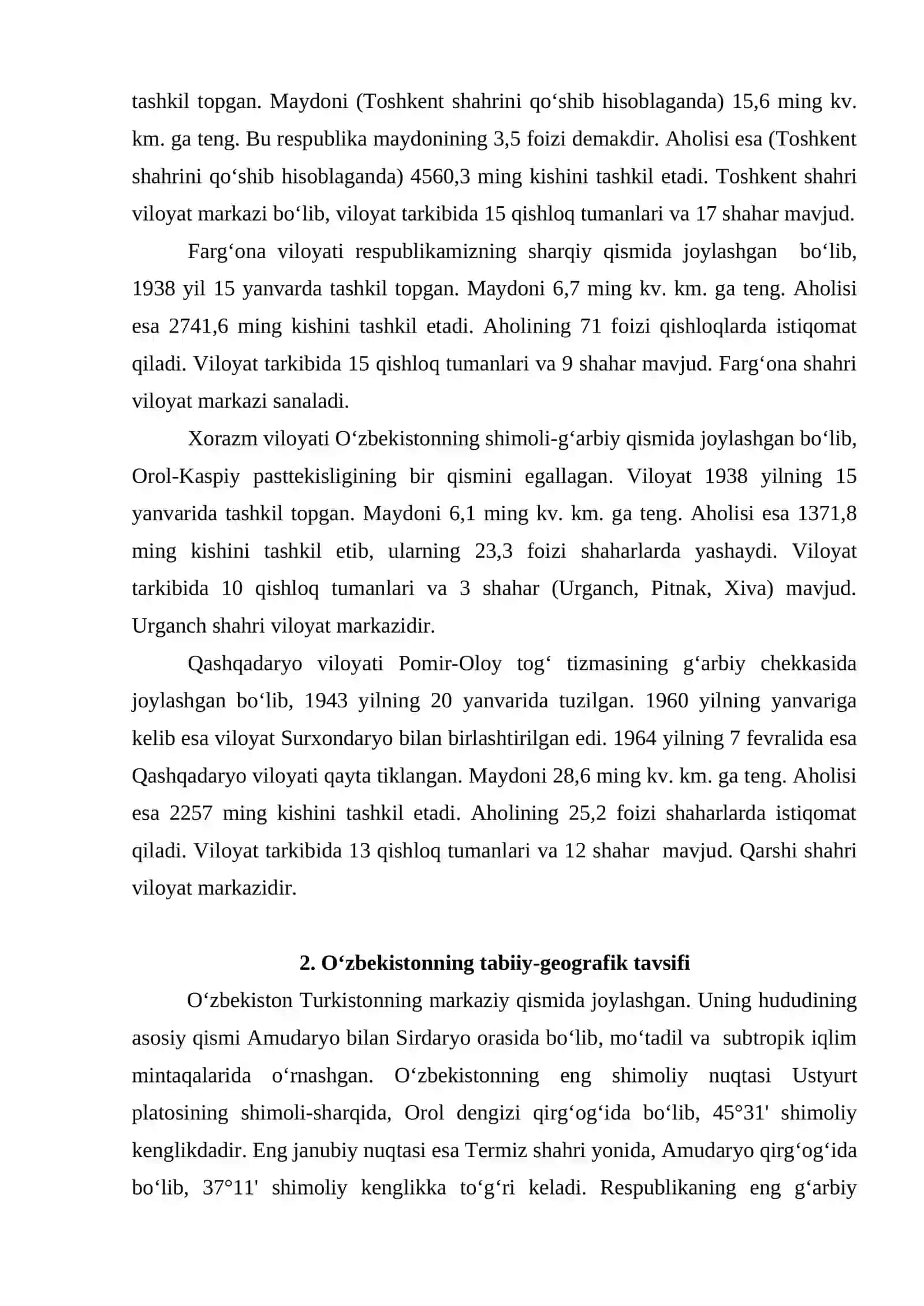 O‘zbekistonning tarixiy geografik o‘rni va tabiiy iqlim sharoitlari 3