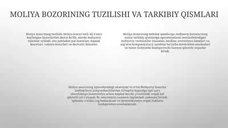 Moliya Bozorining Iqtisodiyotdagi Ahamiyati Va O'Rni 3