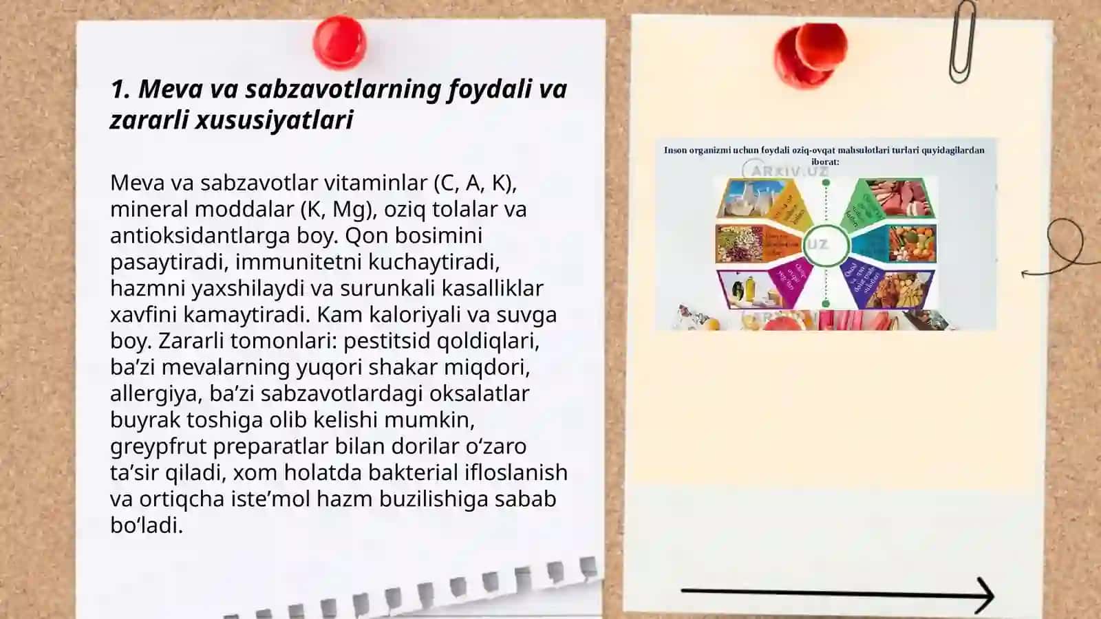Oziq ovqat mahsulotlari tarkibida foydali va zararli xususiyatlari Toshmamatova Mohina 3