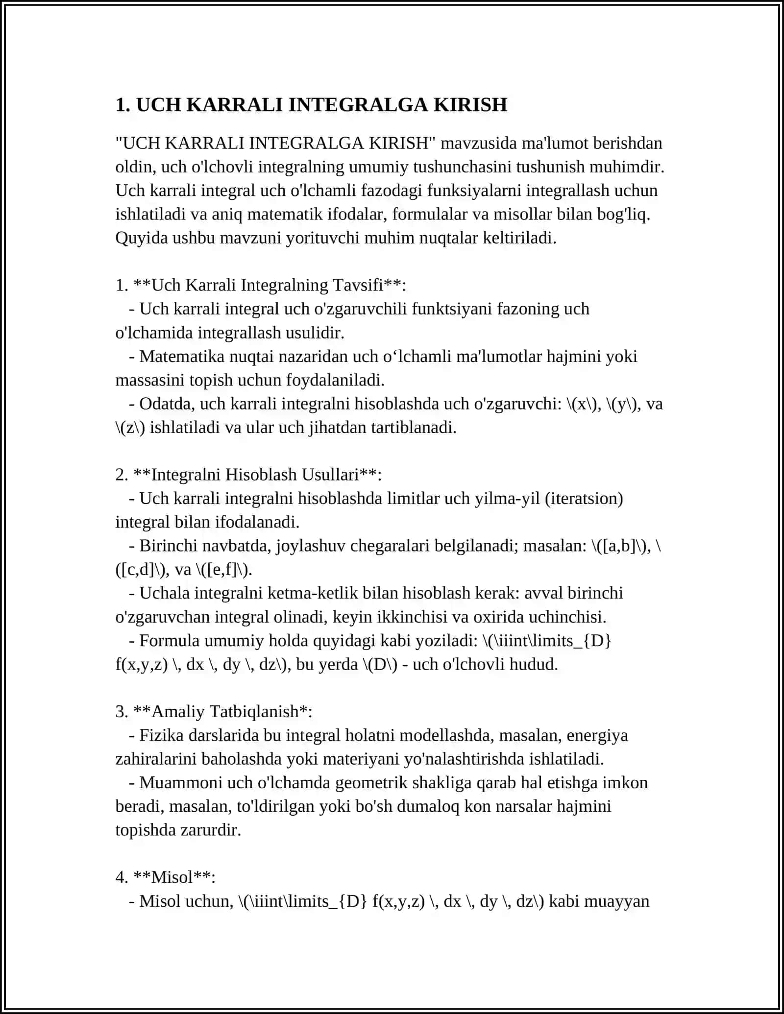 UCH KARRALI INTEGRAL 3