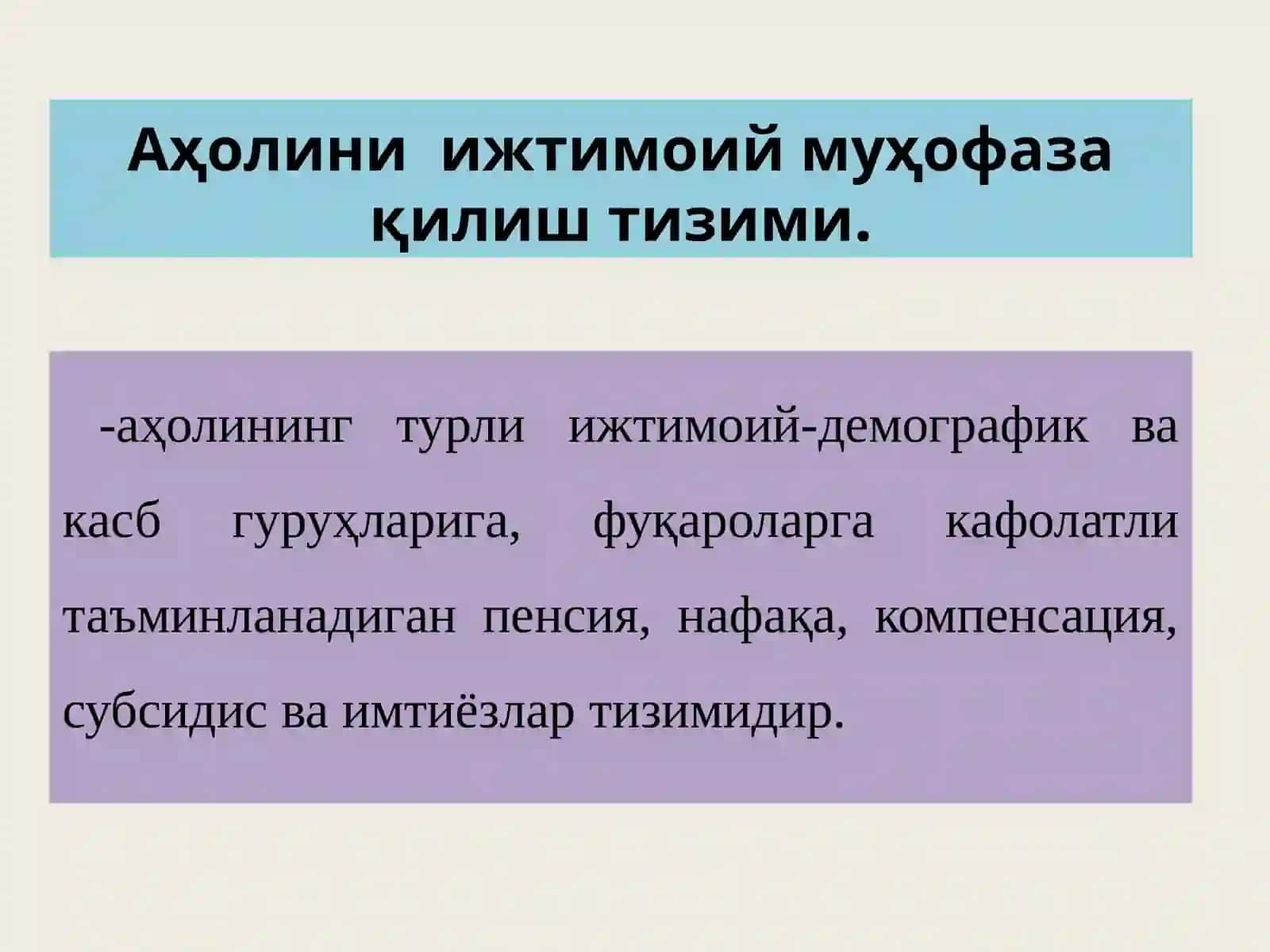 Аҳолини ижтимоий муҳофаза қилиш: тушунчаси, моҳияти, мазмуни 3