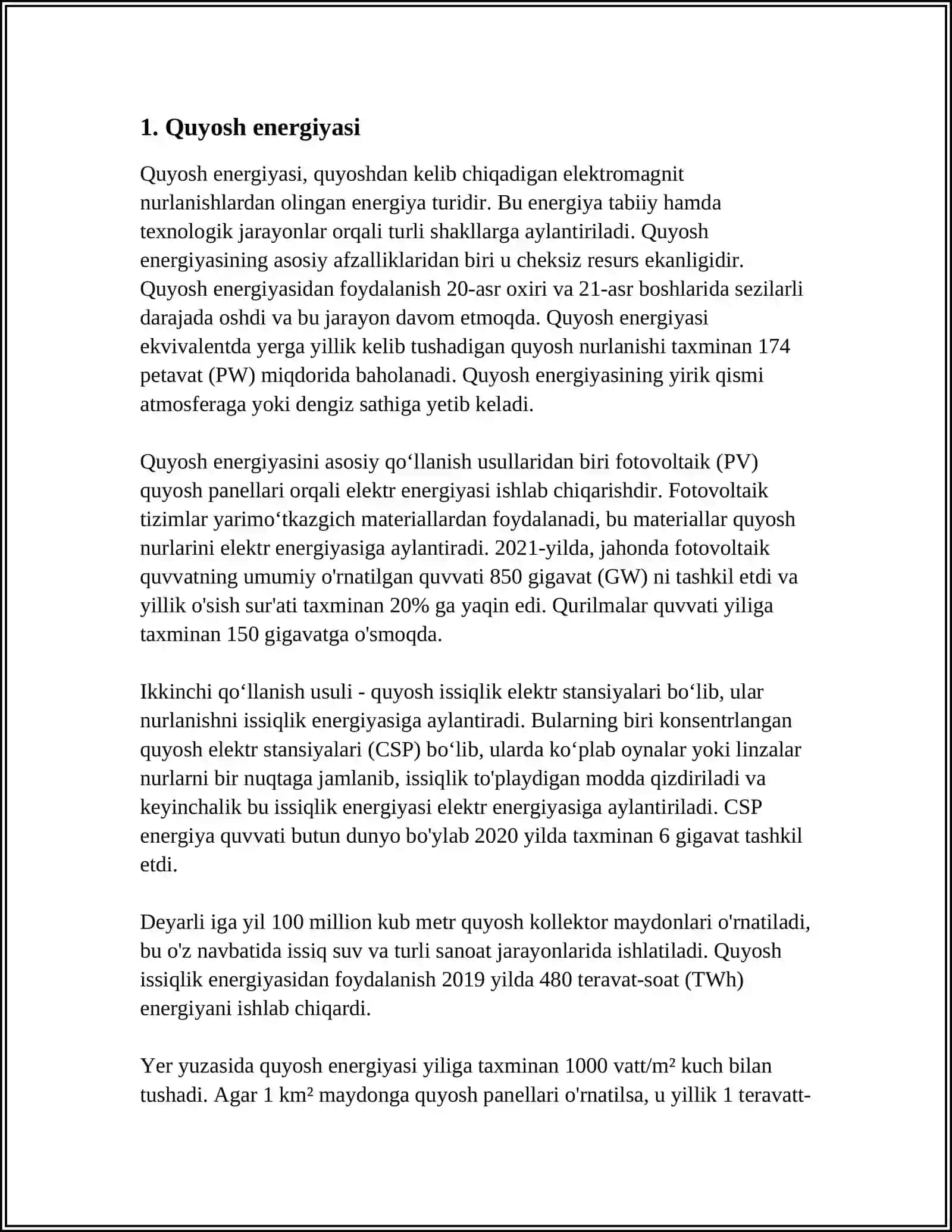 Oʻzbekistonda mavjud boʻlgan noanʼanaviy energiya manbalari 3