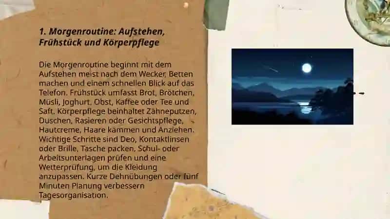 Morgenroutine: Aufstehen, Frühstück und Körperpflege 3