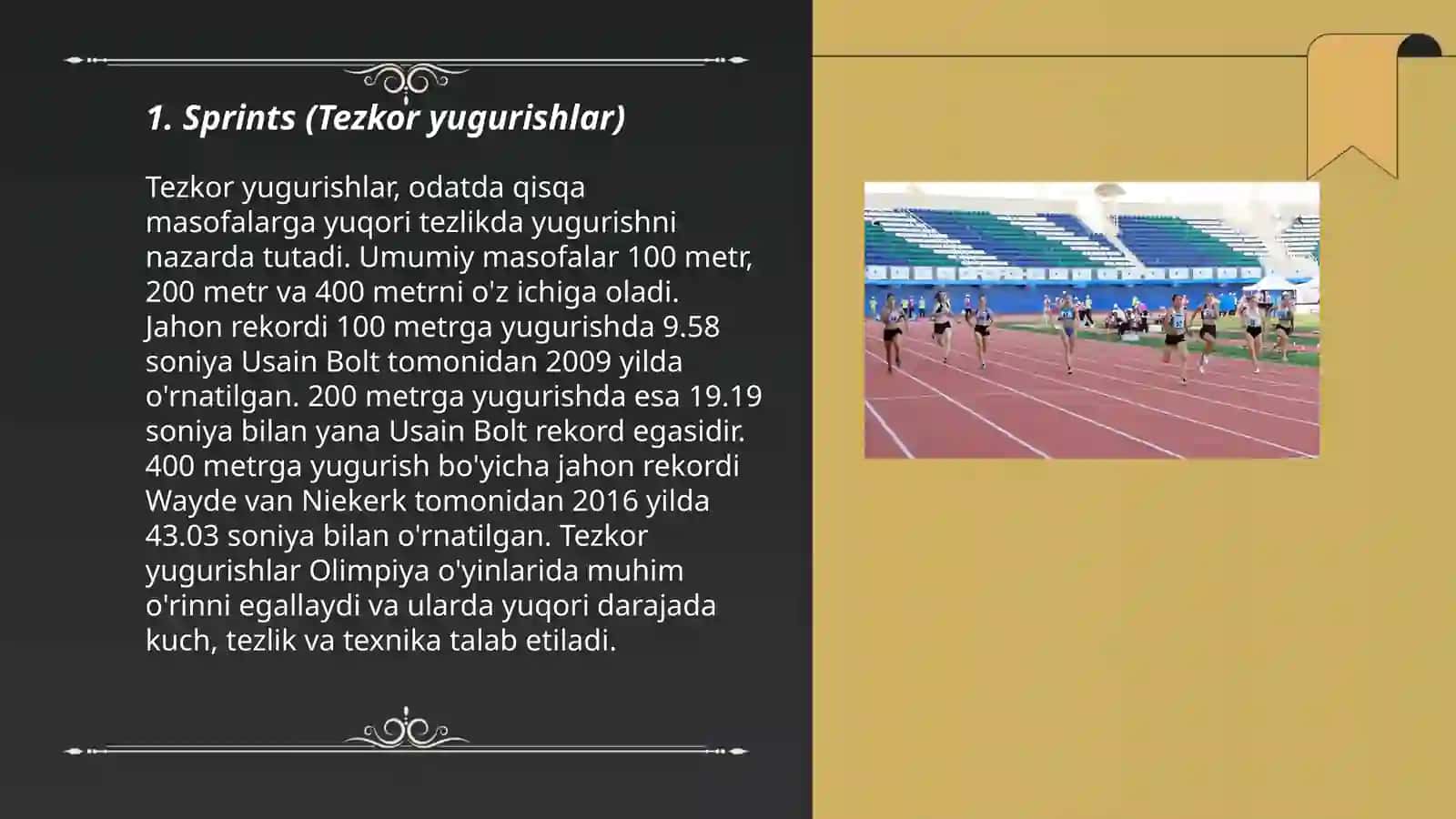 Yengil atletika bo'limlari VA ularning turkumlanishi 3