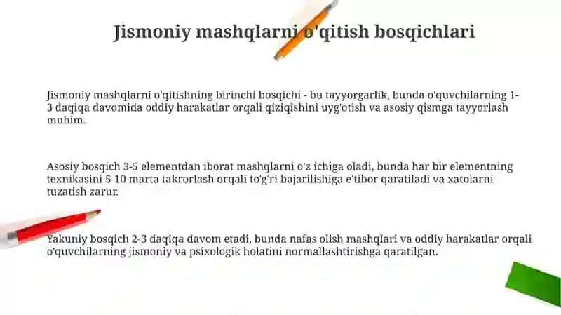 Jismoniy mashqlarni òrgatish bosqichlari va metodikasi 3