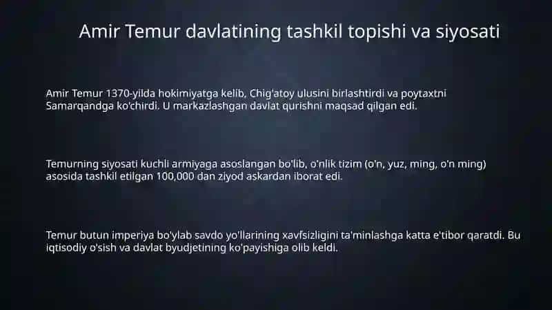 Amir Temur Davlat Chet Elalarini Mustahkamlash 3