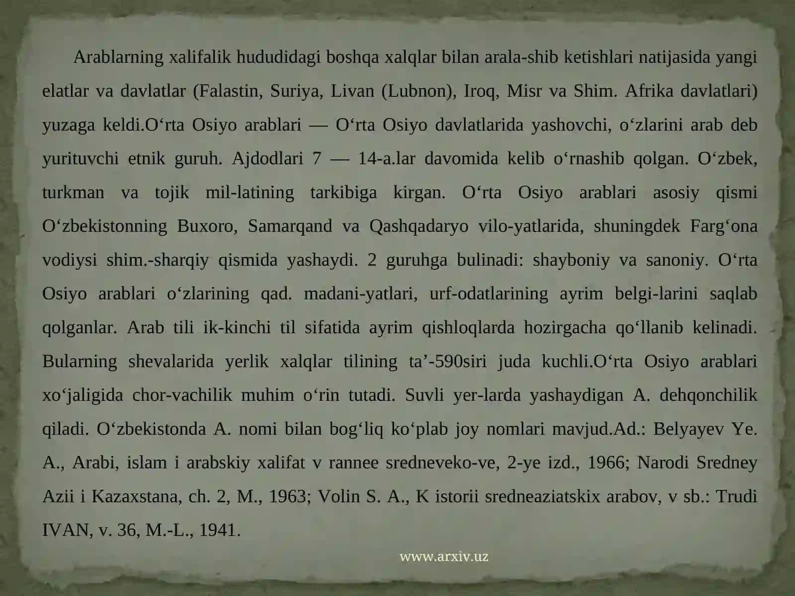 Arab davlatlarining paydo bo’lishi va rivojlanishi 3