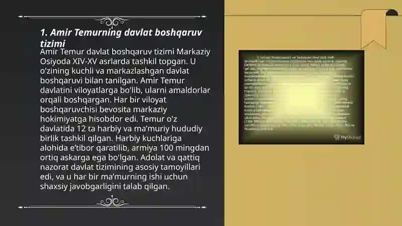 Amir Temurning iqtisodiy siyosati 3