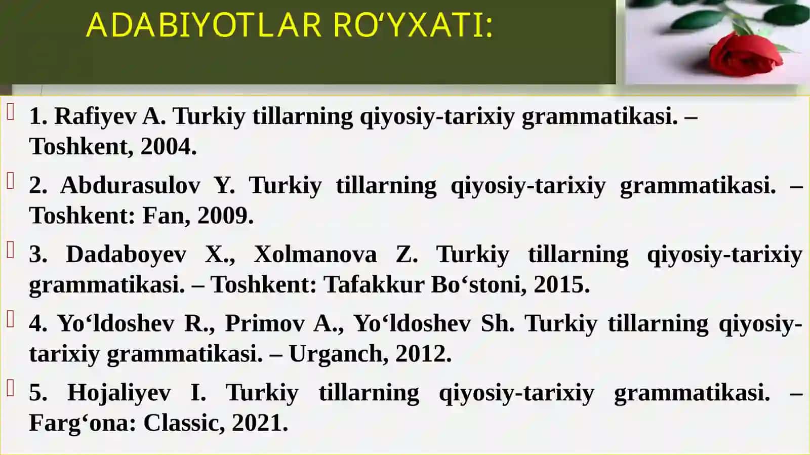 Turkiy tillarning umumiy tavsifi. Oltoy tillar oilasi 3
