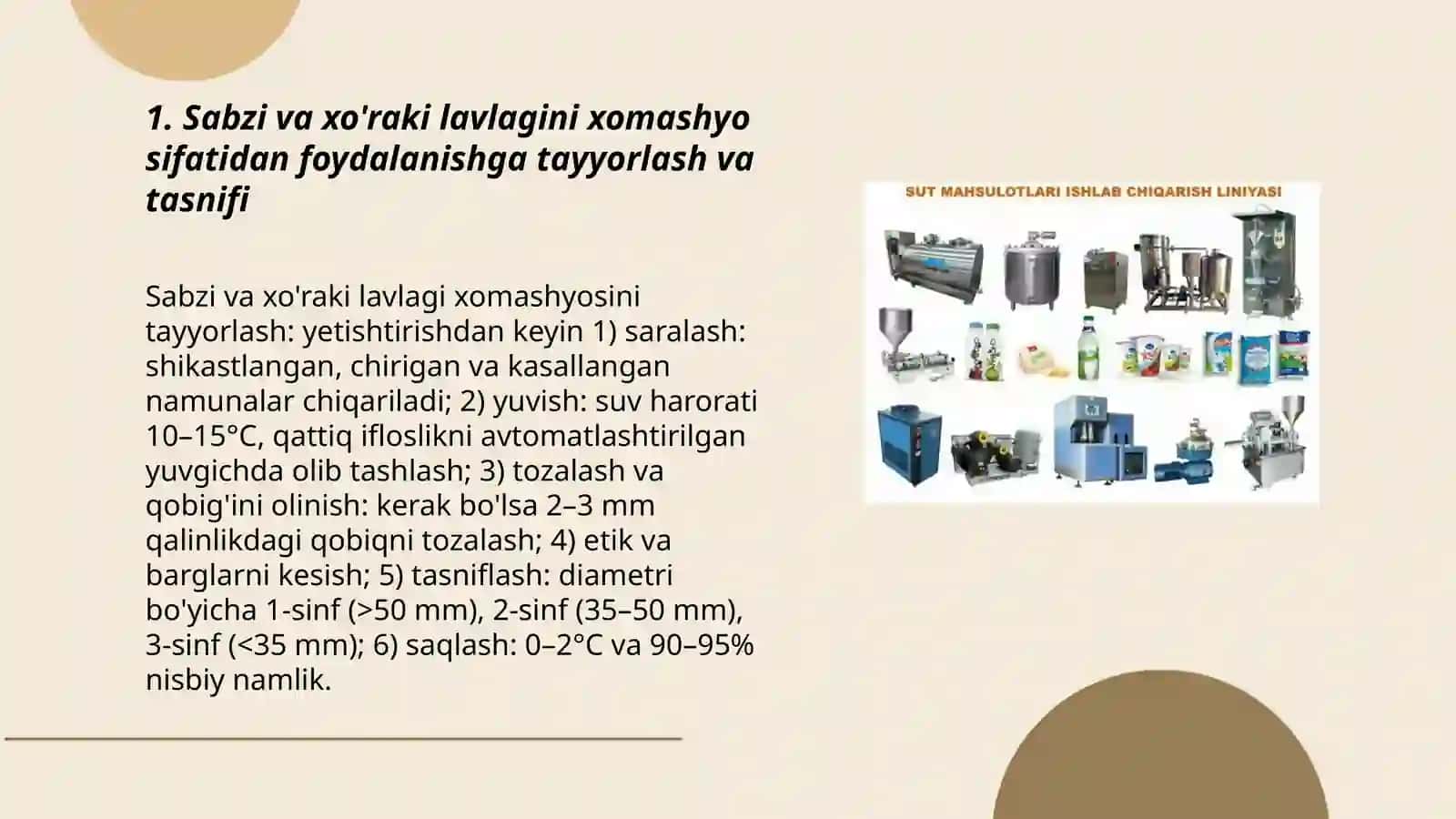 Sabzi va xoʼraki lavlagini qayta ishlab sharbat olish texnologiyasi 3