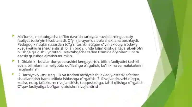 O’YIN TEXNOLOGIYASI FANIDAN TAYYORLANGAN  TAQDIMOT 3
