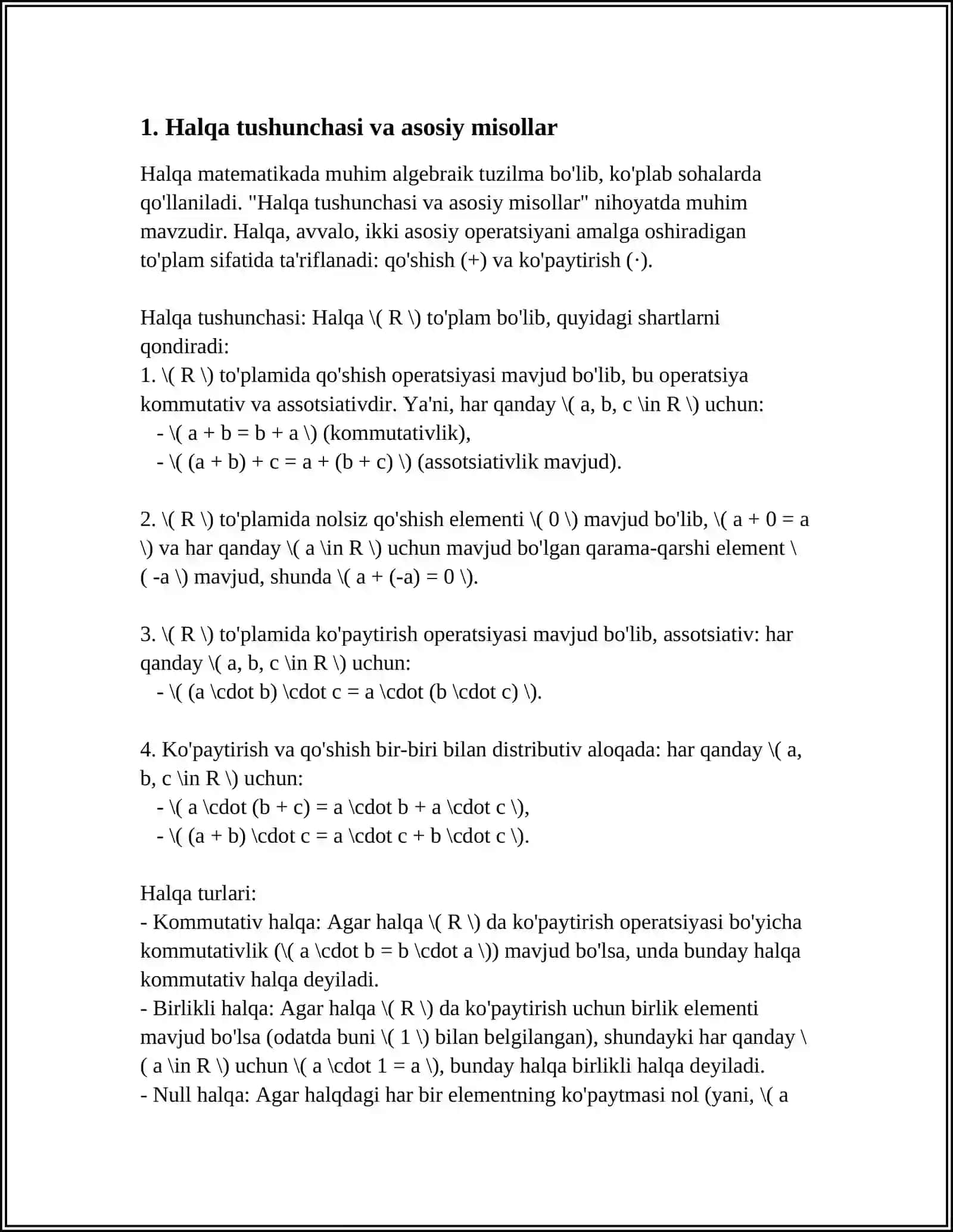 HALQA TUSHUNCHASI.HALQA TURLARI.QISM-HALQA.FAKTOR HALQA 3