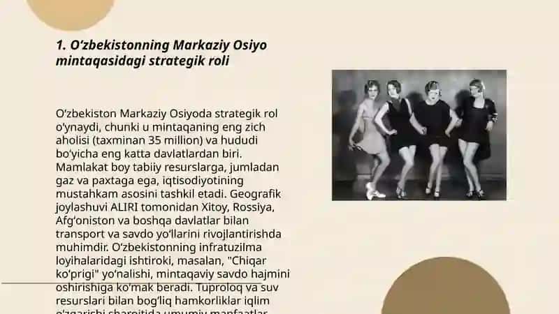 Oʻzbekistonning Markaziy Osiyoda tinchlik va barqarorlikni taʼminlashdagi oʻrni 3