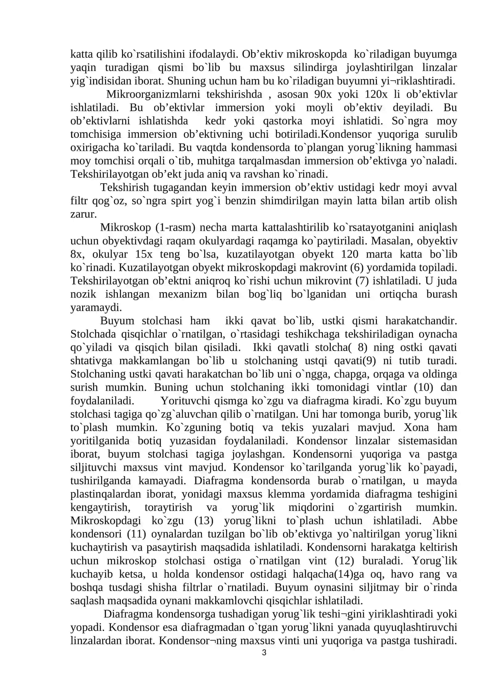 Mikroskop bilan ishlash tartibi va xavfsizlir tеxnikasi 3