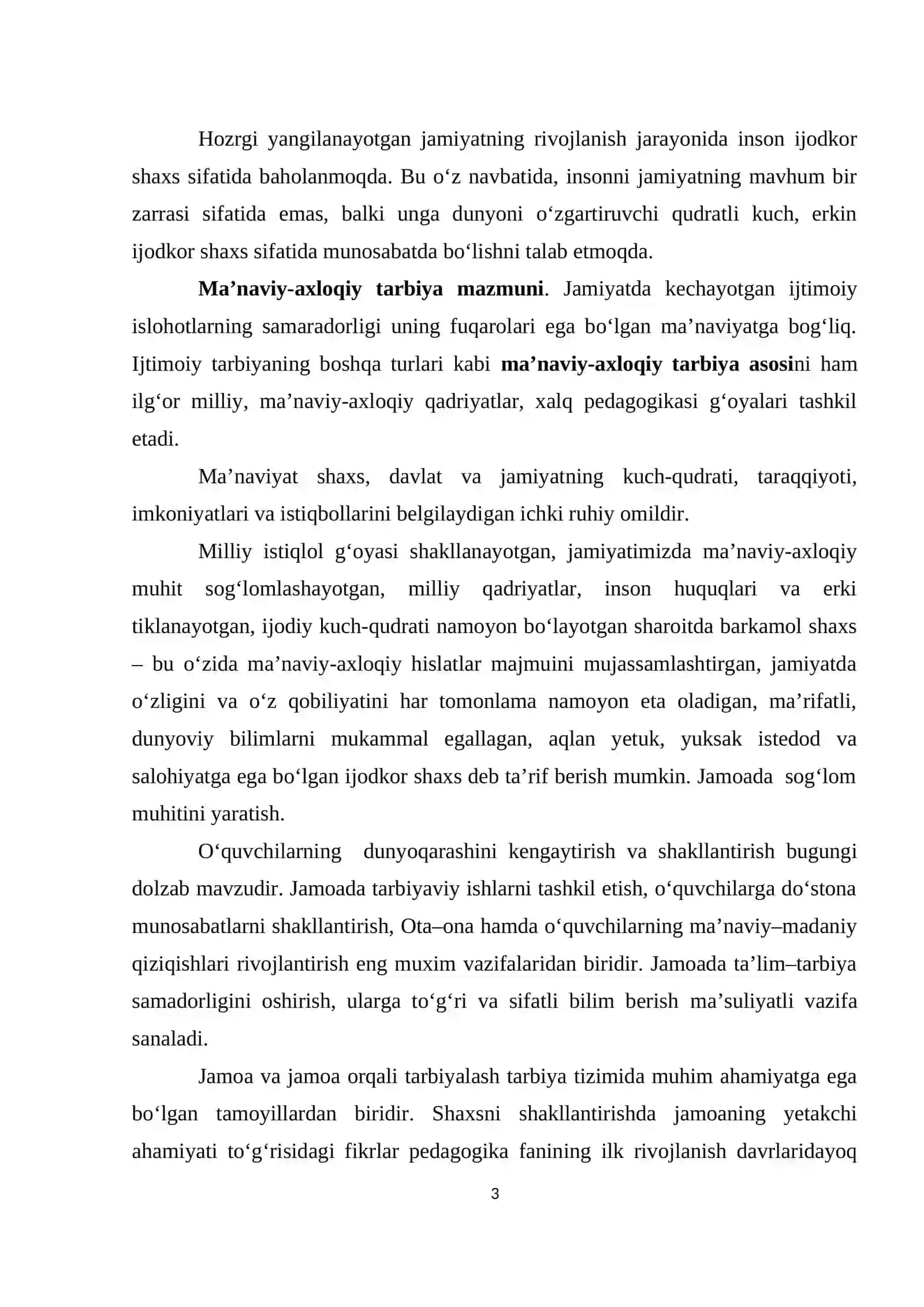Jamoa va uning shaxsini shakllantirishdagi o'rni 3