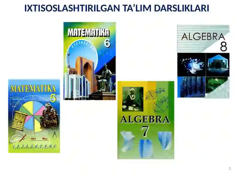 IXTISOSLASHTIRILGAN MAKTAB VA IXTISOSLASHTIRILGAN SINFLARDA MATEMATIKA FANINI O‘QITISH BO‘YICHA TAKLIF VA TAVSIYALAR. 3