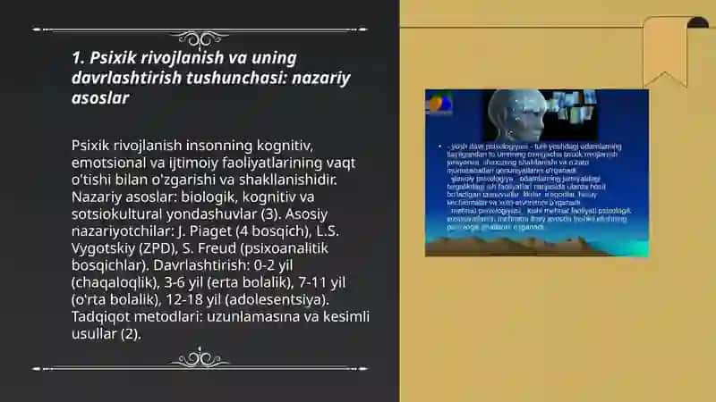 Psixik rivojlanish va uni davrlashtirish muamosi 3