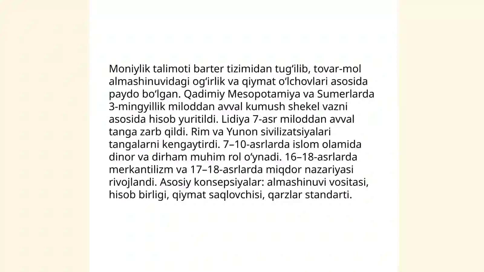 Moniylik talimotining vujudga kelishi va tarixiy shart sharoit 3