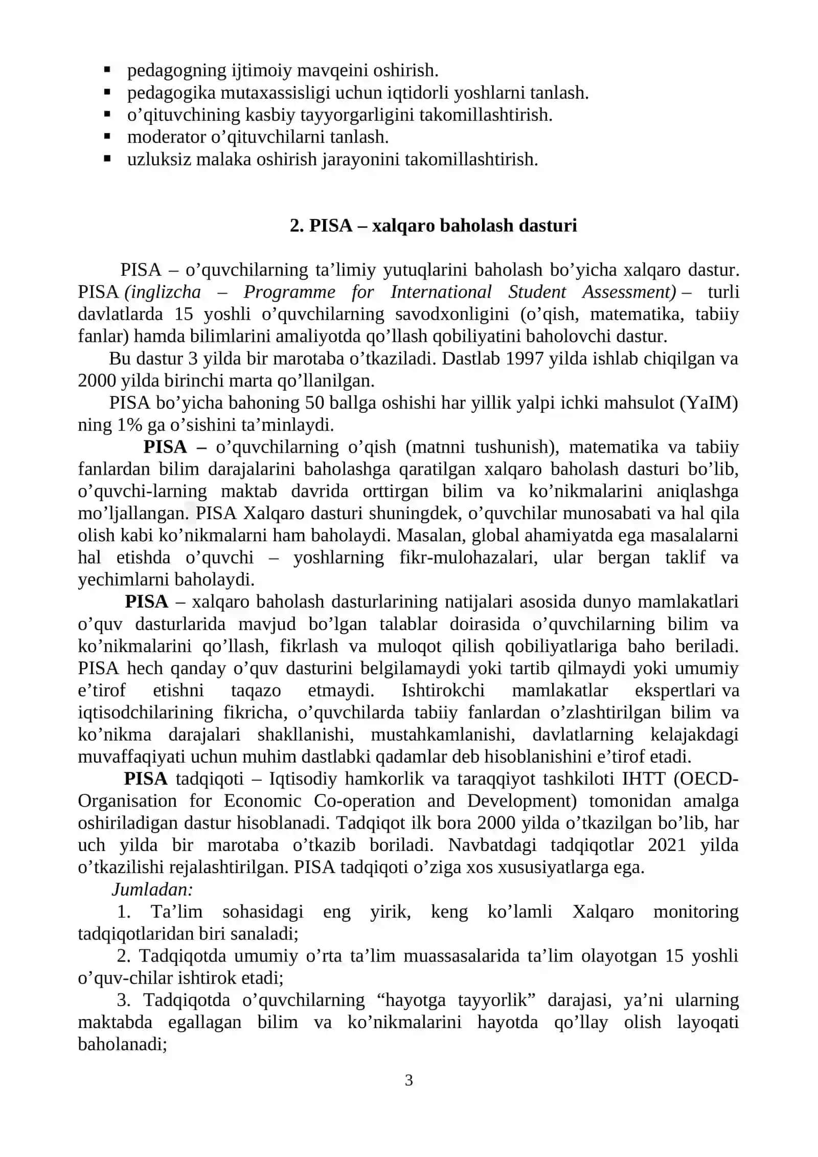 Elektron ta’limda dasturiy ta’minotlar. Bilimlarni baholash tizimlari. PISA, PIRLS, TIMSS, ICILS. iSpring dasturida ishlash 3
