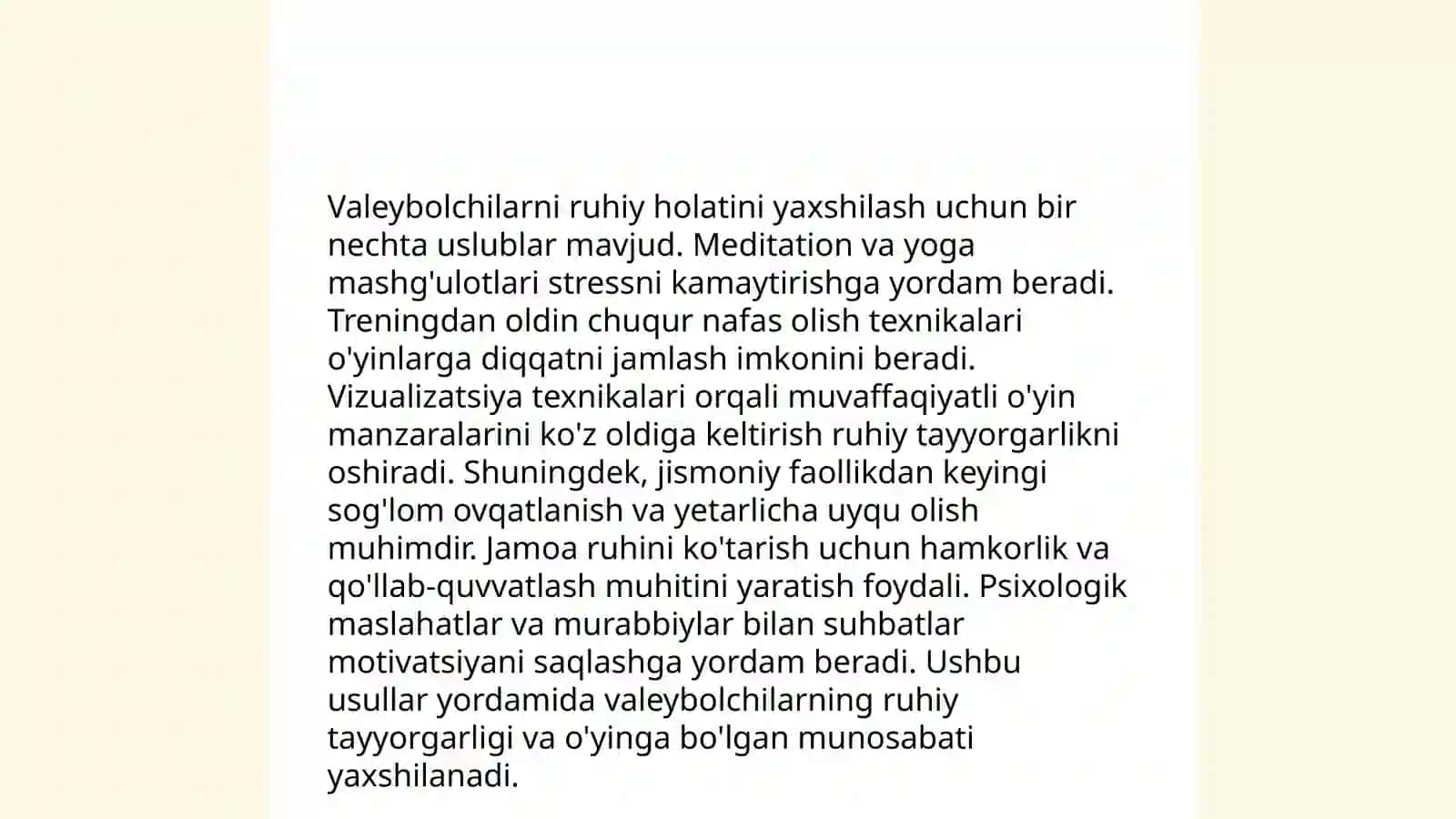 Valeybolchilarni manaviy va axloq irodaviy va psixologik tayyorgarligi 3