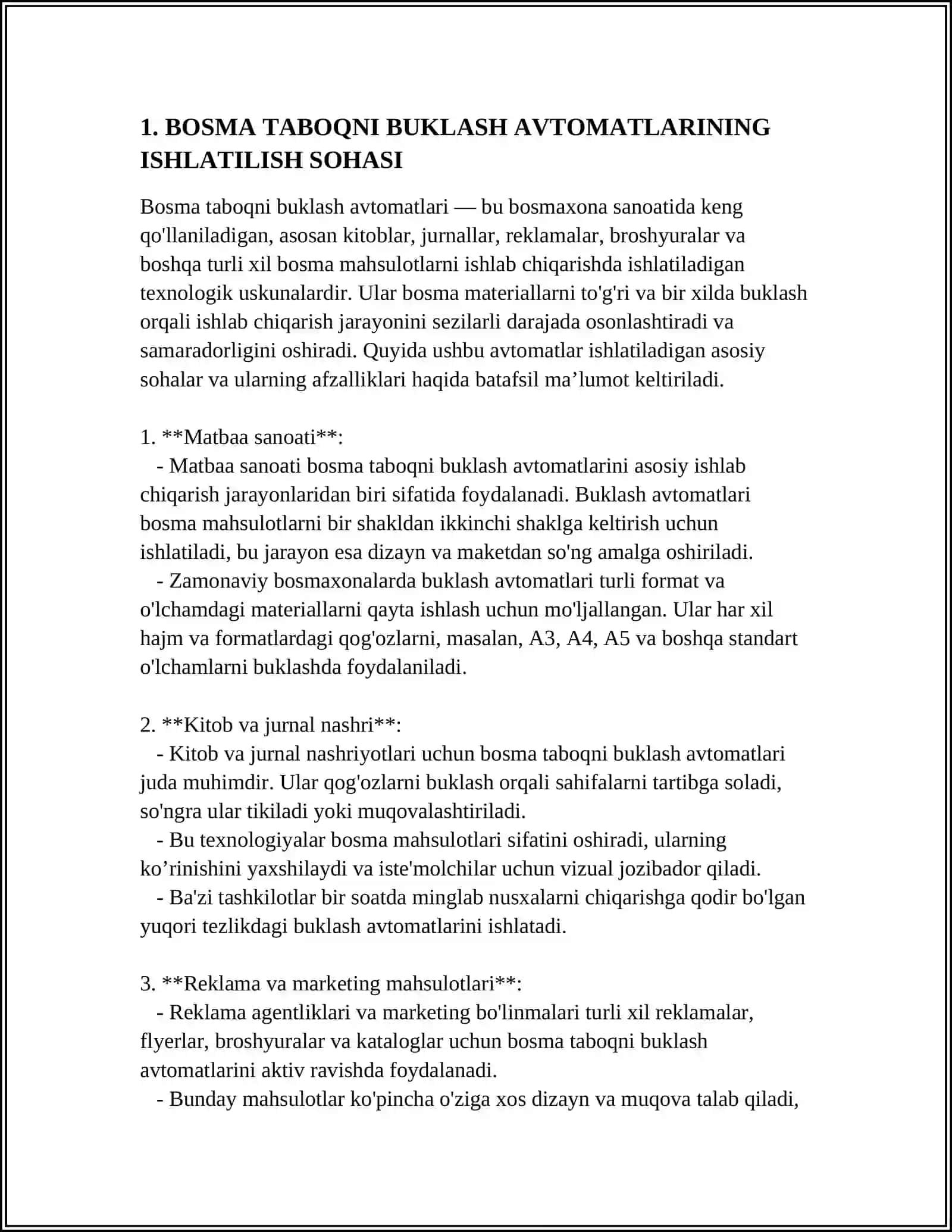 BOSMA TABOQNI BUKLASH AVTOMATLARI 3