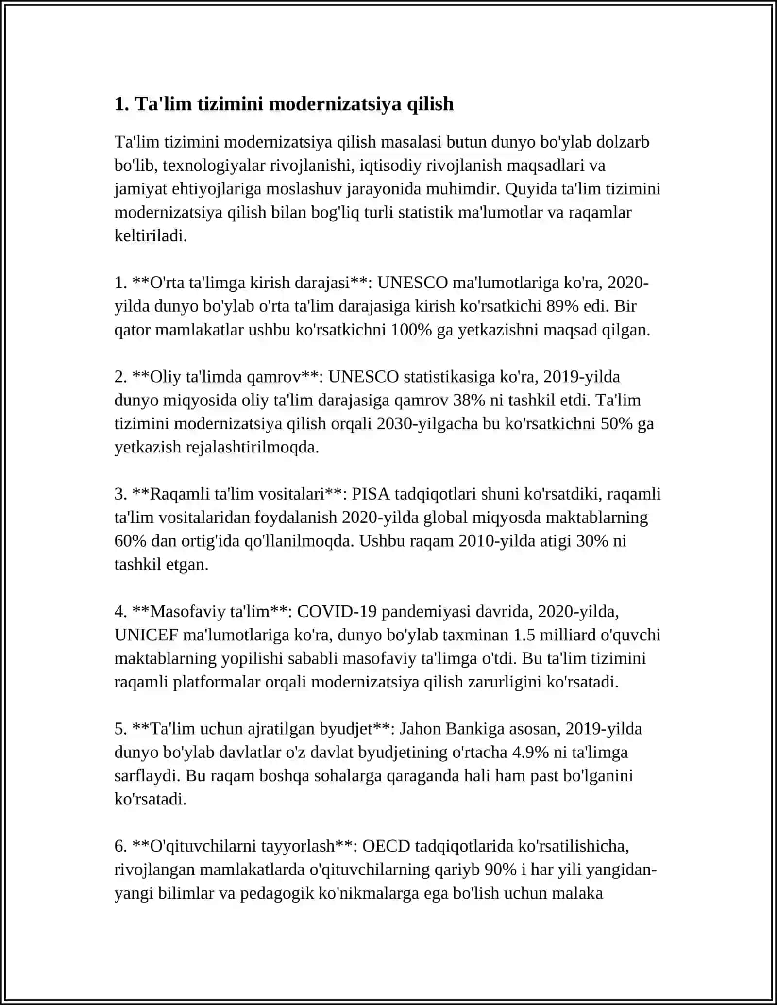 OLIY TA'LIMDA ISLOHOTLAR (KONCHILIK SOHASIDA ÒZGARISHLAR MISOLIDA 3