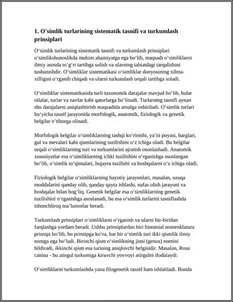 O'SIMLIK TURKUMLARI VA ULARNING TABIIY JOYLASHISHLARI 3