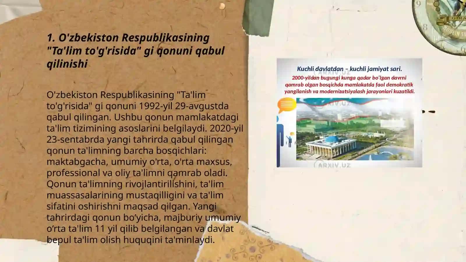 Mustaqil oʻzbekistonda taʼlim sohasida amalga oshirilgan islohatlar 3