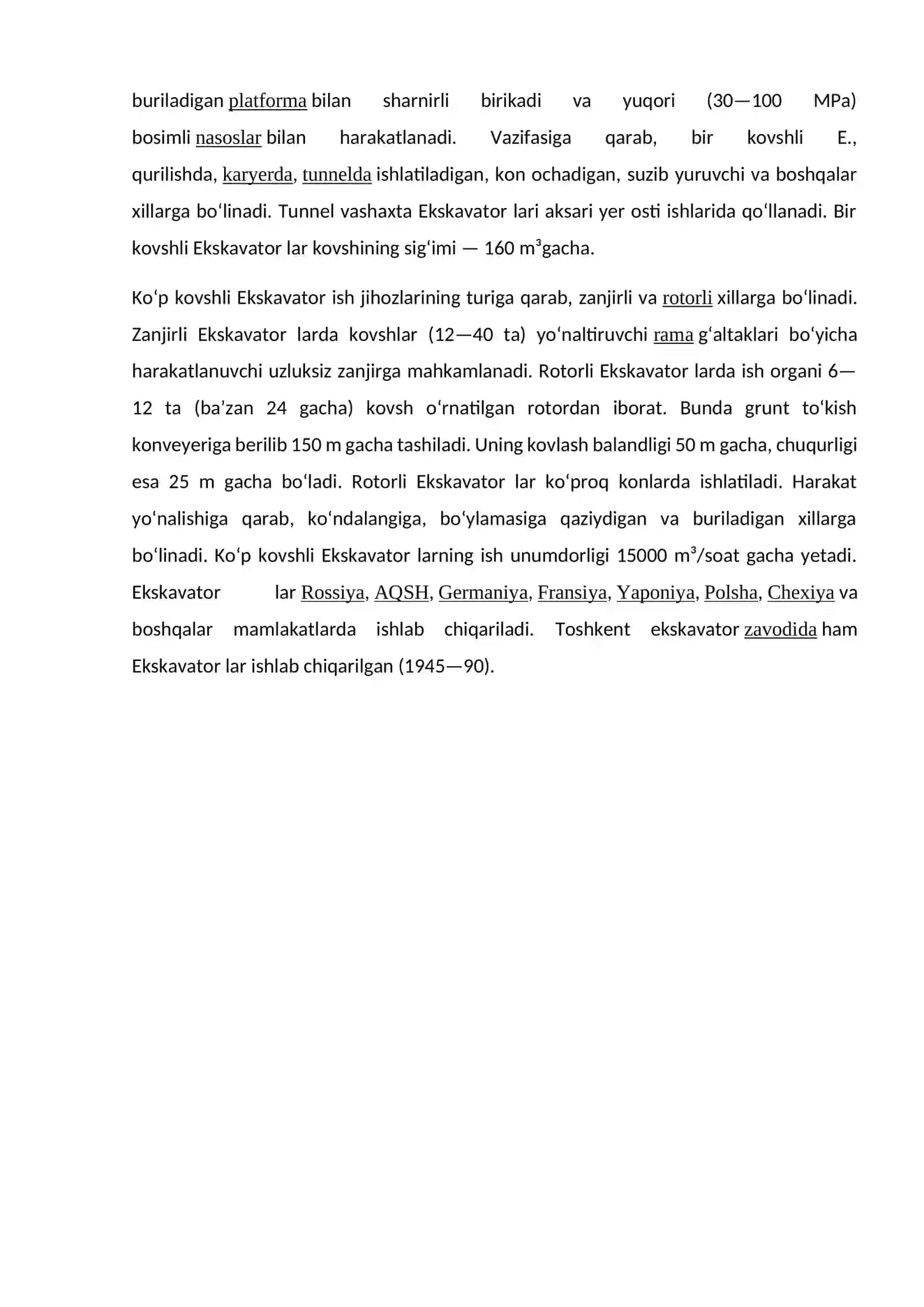 Bir chо'michli ekskavatorlarda kon massasini qazib-yuklash texnologiyasi 3