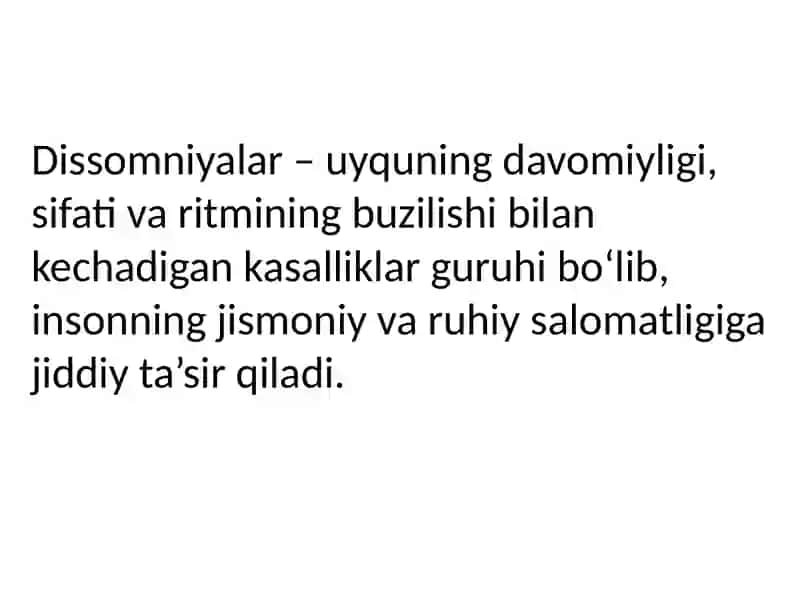 Dissomniyalar 3