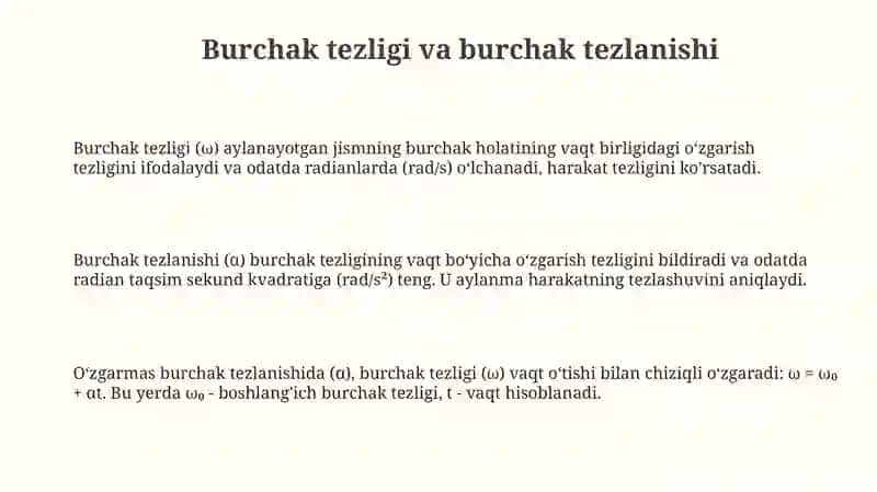 Qattiq jism aylanma dinamikasining asosiy qonunlari 3