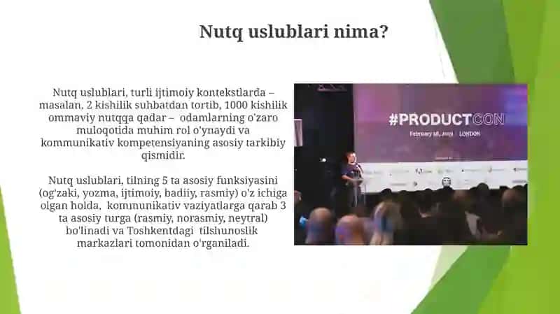 Nutq uslublari bo'limini oʻqitish 3