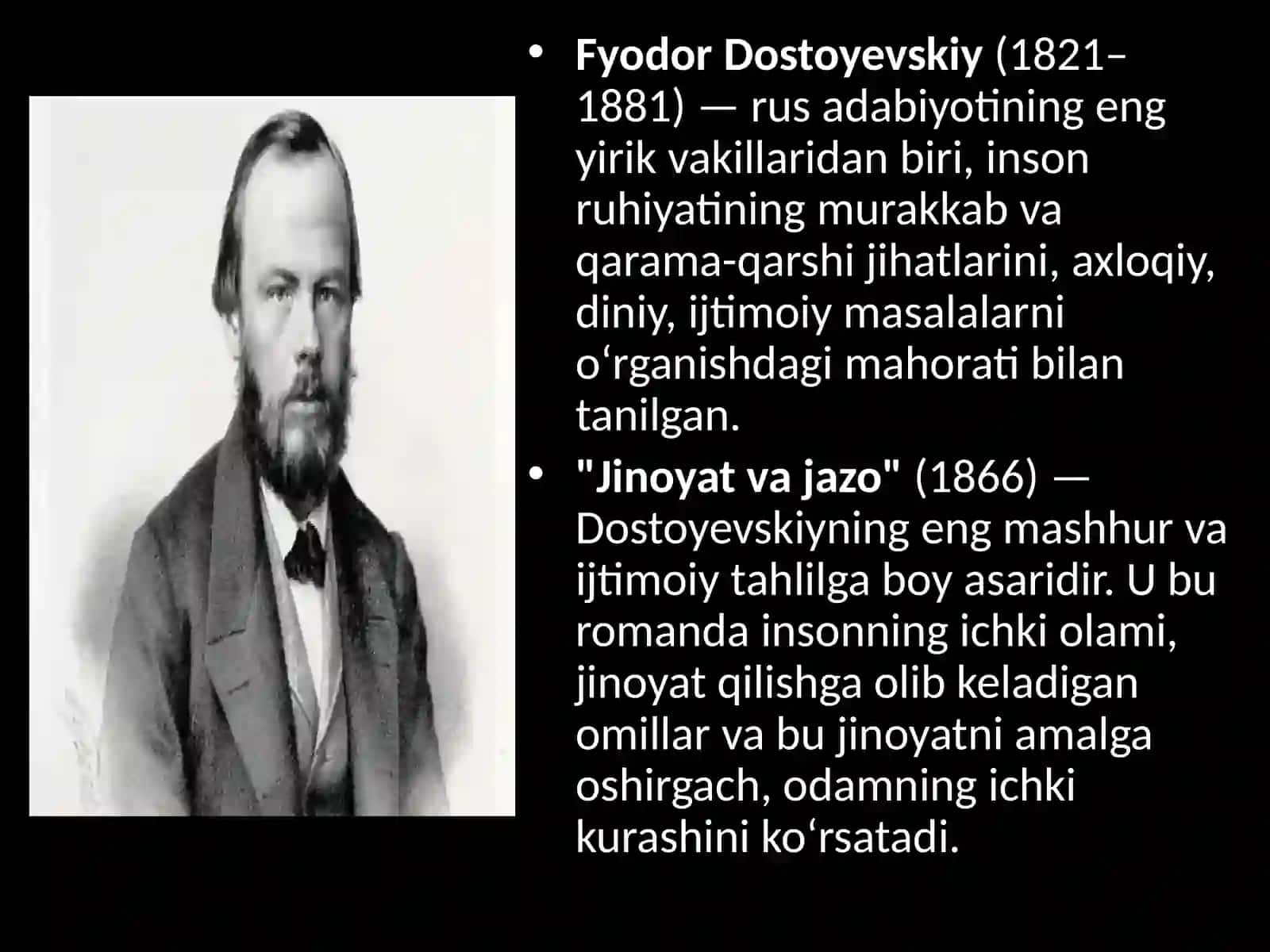 Fyodr Dostoyevskiyning “Jinoyat va jazo” romanida inson tabiati talqini 3