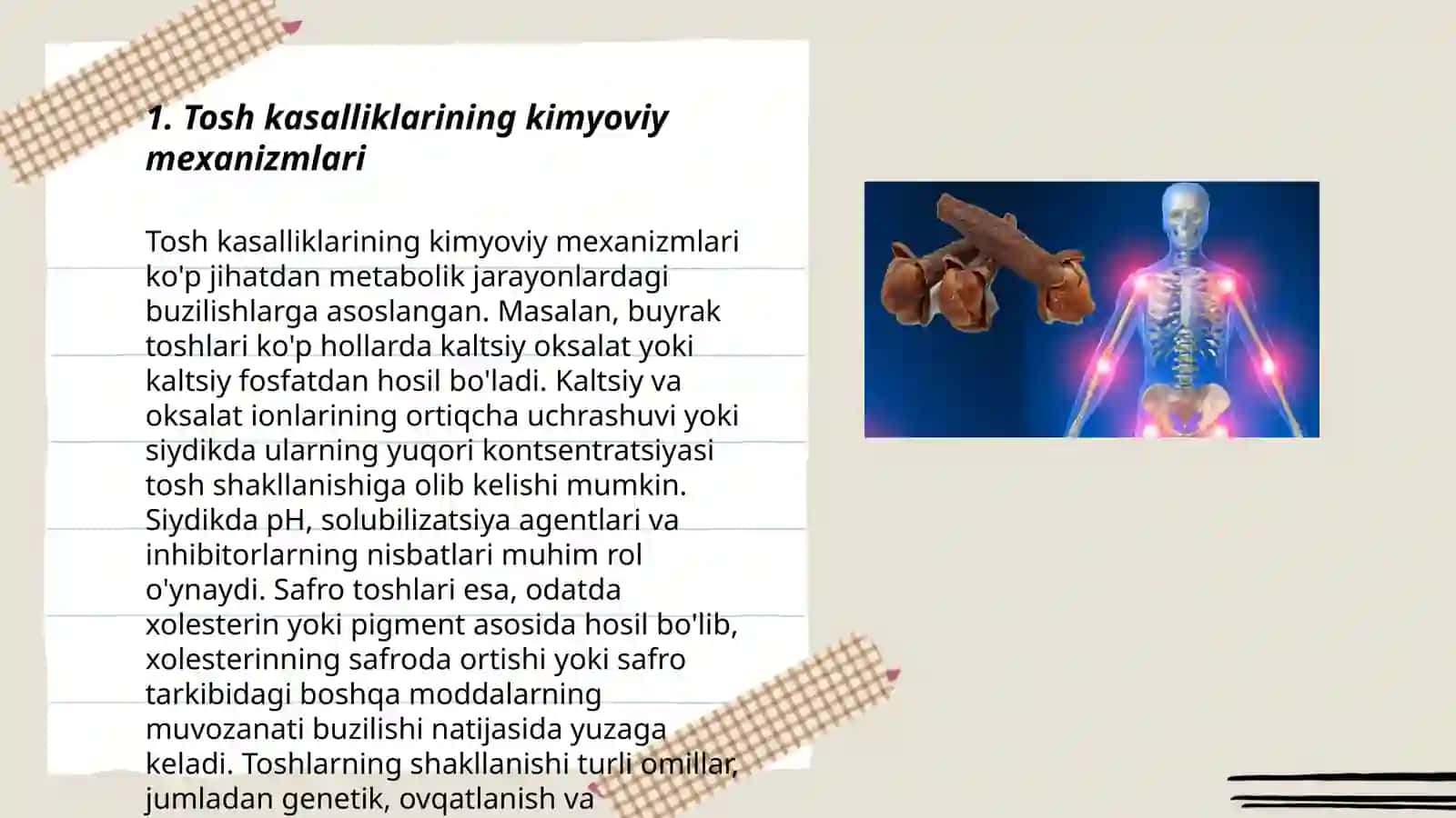 Tosh kasalliklarining kimyoviy asoslari 3