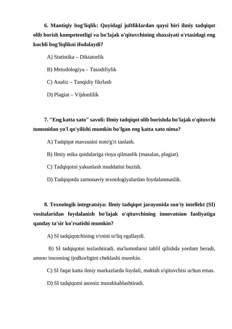 Ilmiy tadqiqot olib borish kompetentligi 3