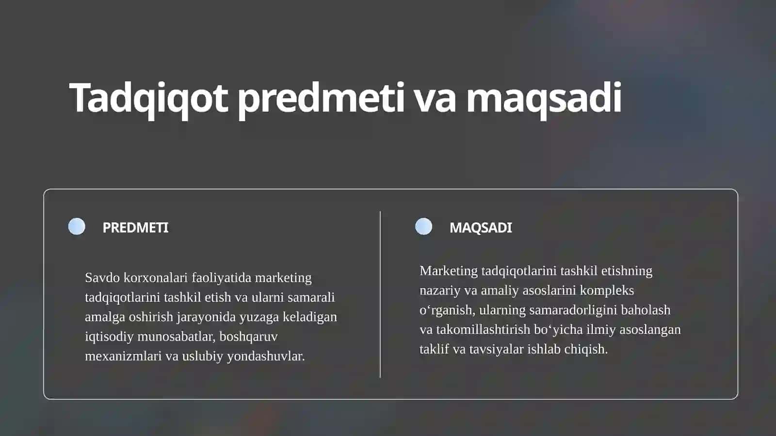 SAVDO KORXONALAR FAOLIYATIDA MARKETING TADQIQOTLARINI TASHKIL QILISH VA SAMARALI O‘TKAZISH USULLARI 3