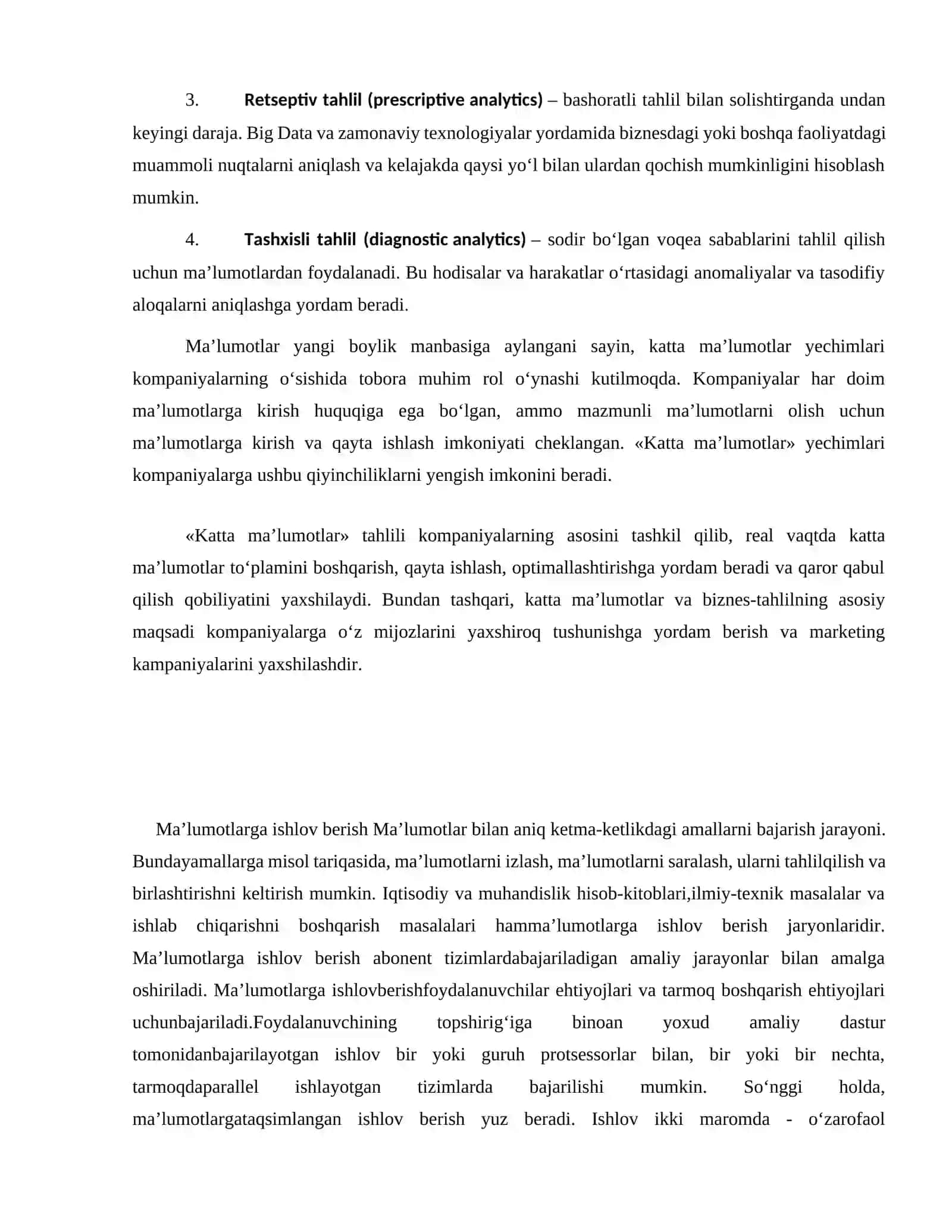 Katta hajmdagi ma’lumotlarga ishlov berish texnologiyalari 3