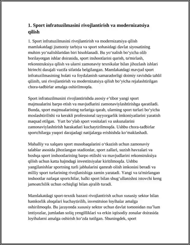Sport Infratuzilmasini Rivojlantirish va Modernizatsiya Qilish 3