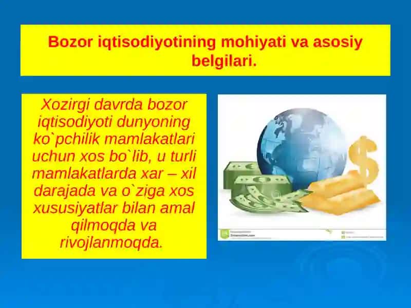Bozor iqtisodiyotining mohiyati va belgilari 3