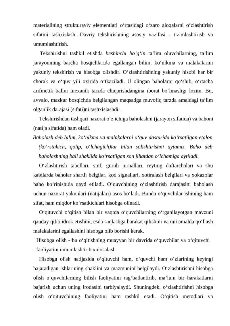 Boshlang’ich ta’limda o’quvchilarning bilim,ko‘nikma va malakalarini tashxis etish 3