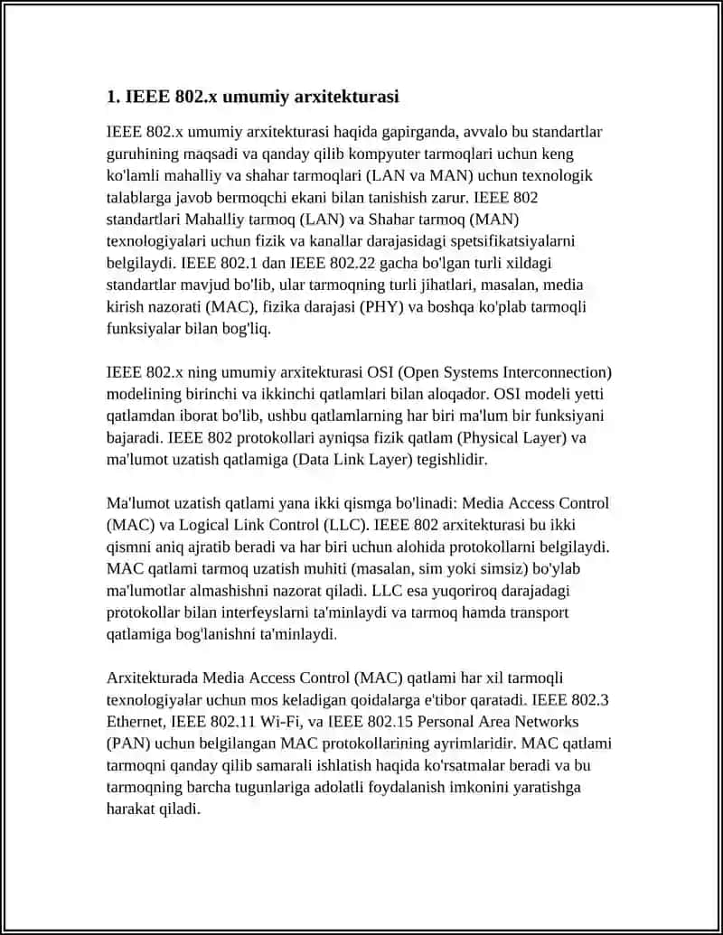 IEEE 802.X STANDARTLARINING STRUKTURASI 3