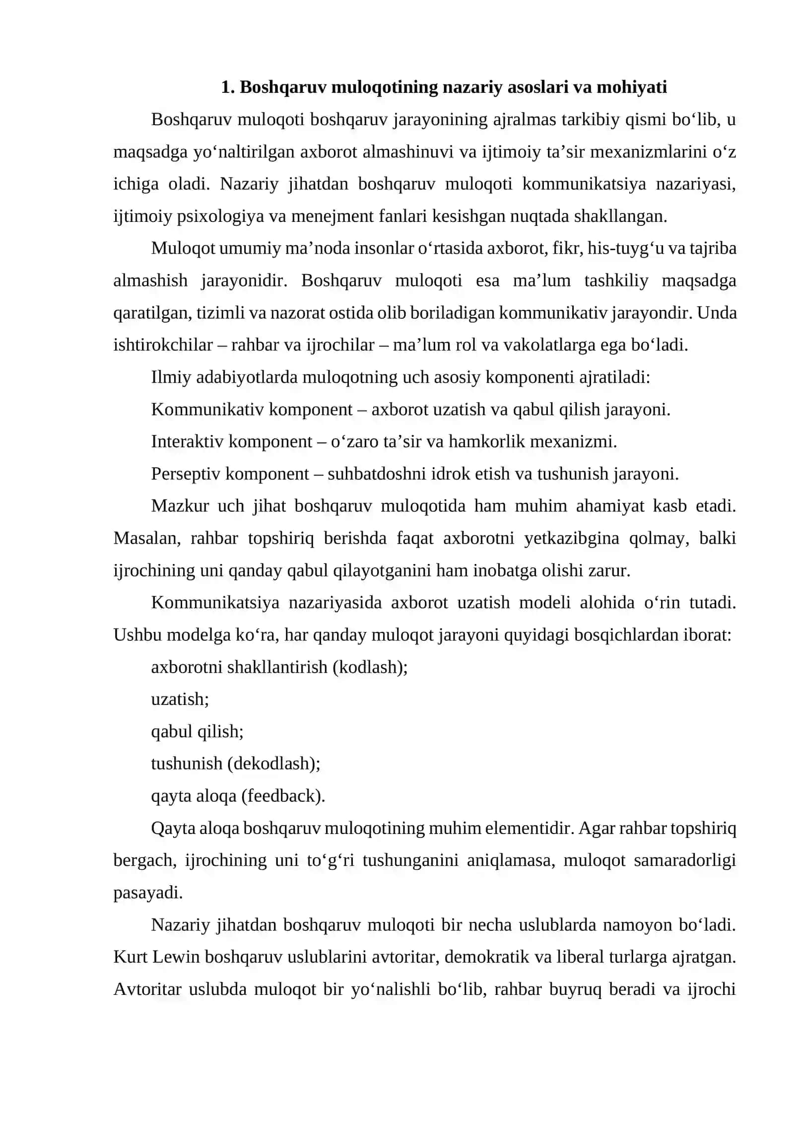 BOSHQARUV MULOQOTINING ILMIY-AMALIY JABHALARI 3