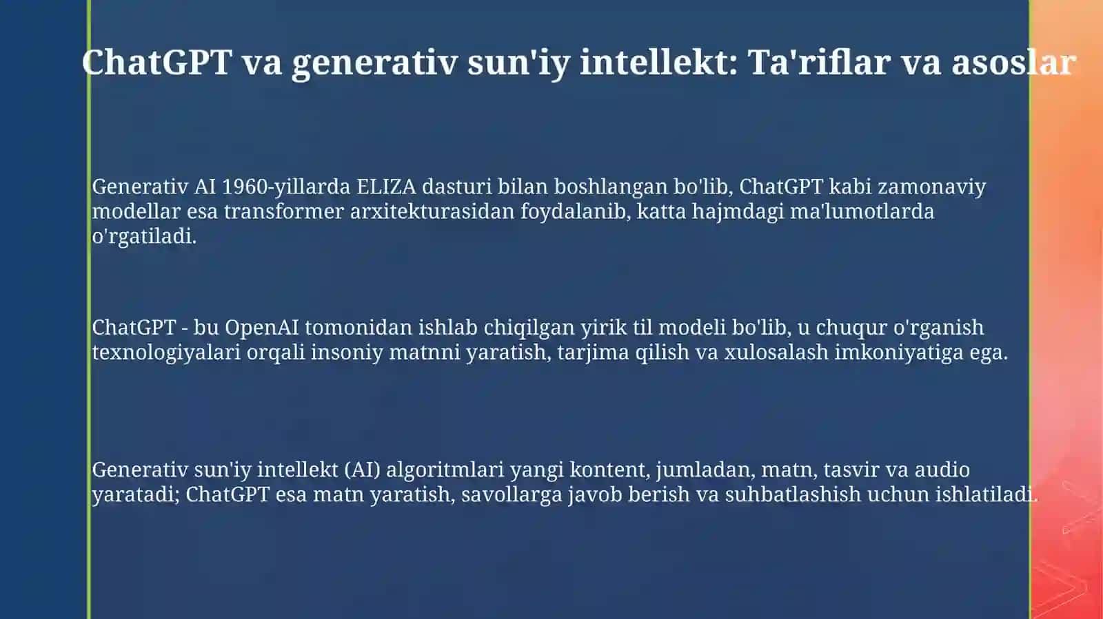 ChatGPT va generativ sun'iy intellekt texnologiyalaridan ta'limda foydalanish 3