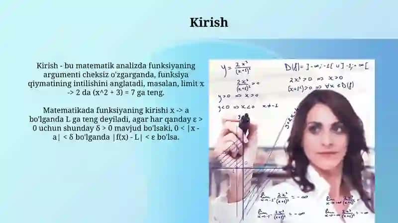 Oliy matematika: Hosila va uning maʼnosi 3