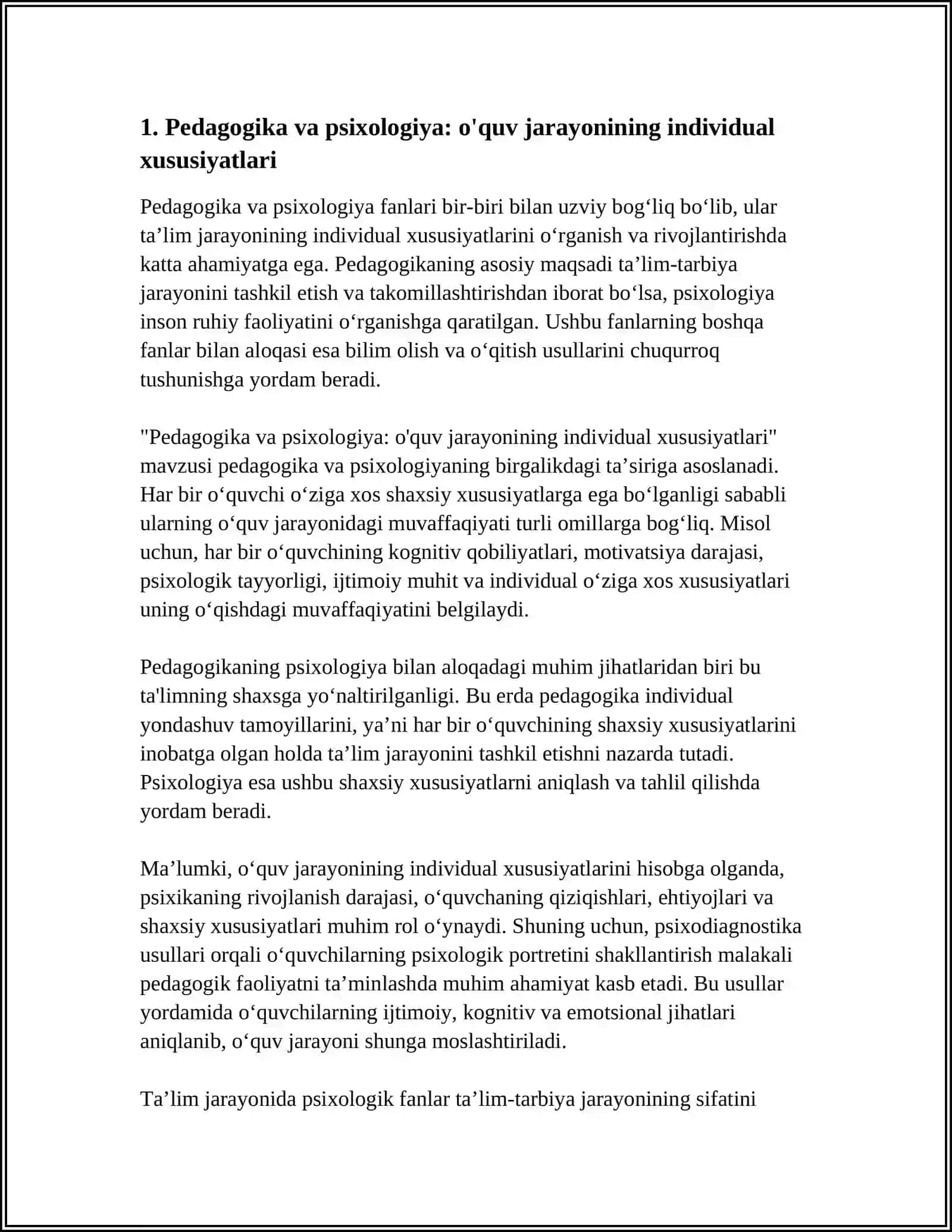 PEDAGOKIKANING BOSHQA FANLAR BILAN ALOQASI 3
