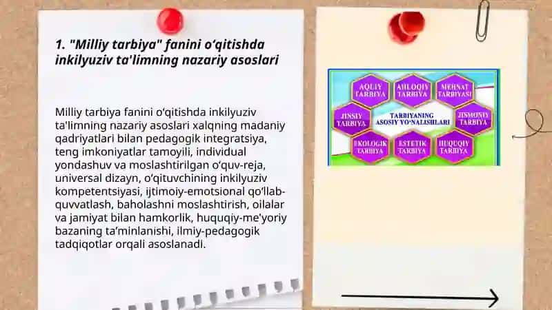 "Milliy tarbiya" fanini oʻqitishning inkilyuziv ta'lim shakli 3