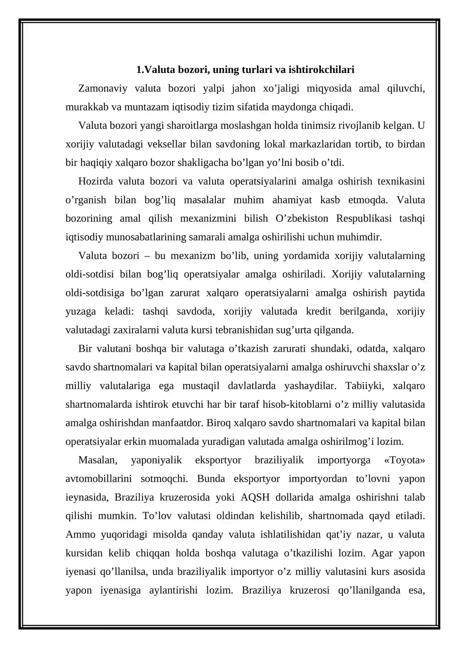 "VALYUTA OPERATSYALARI HISOBI" 3