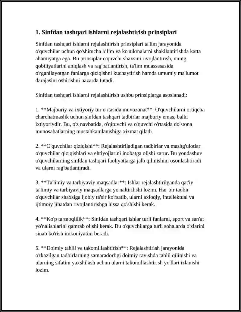 SINFDAN TASHQARI ISHLARNI TASHKIL QILISH 3